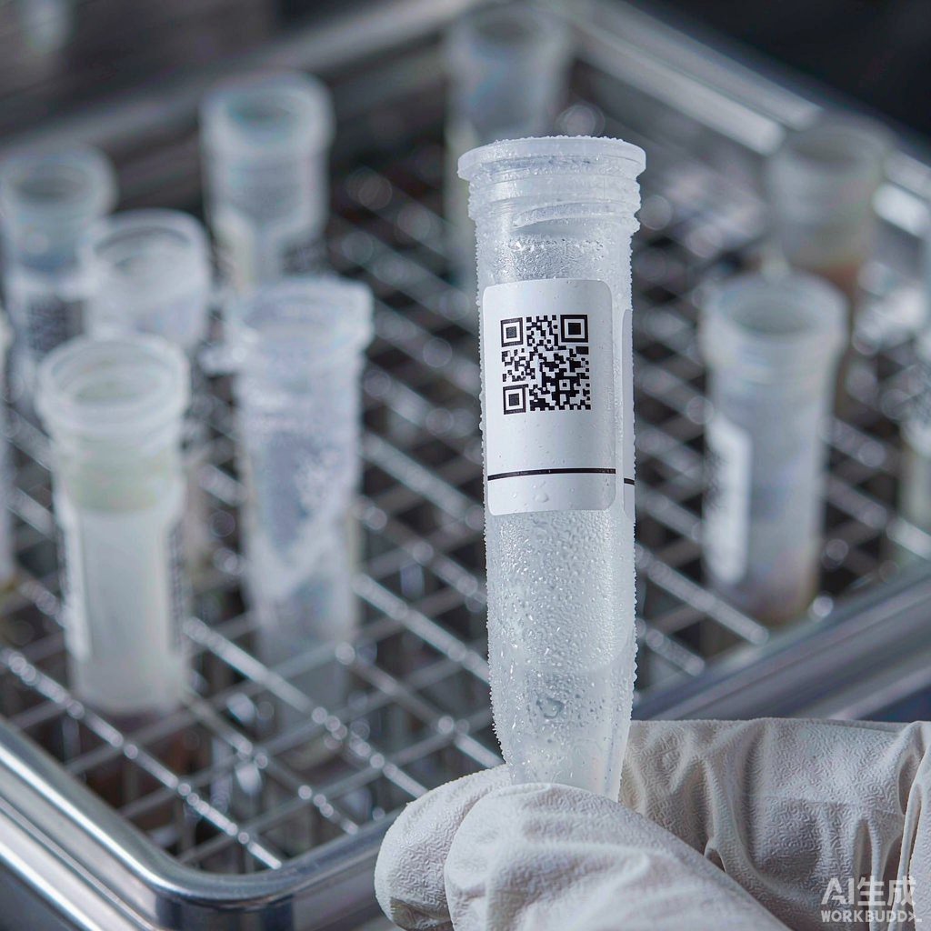 液氮罐提篮与冻存盒四级编码标签实拍