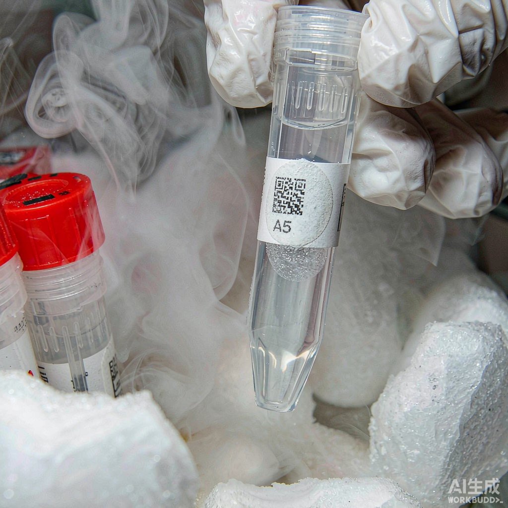 低温冻存管缠绕标签与 DataMatrix 条码细节