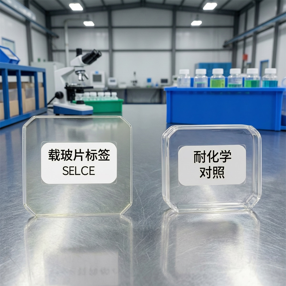 载玻片标签材质与耐化学对照示意