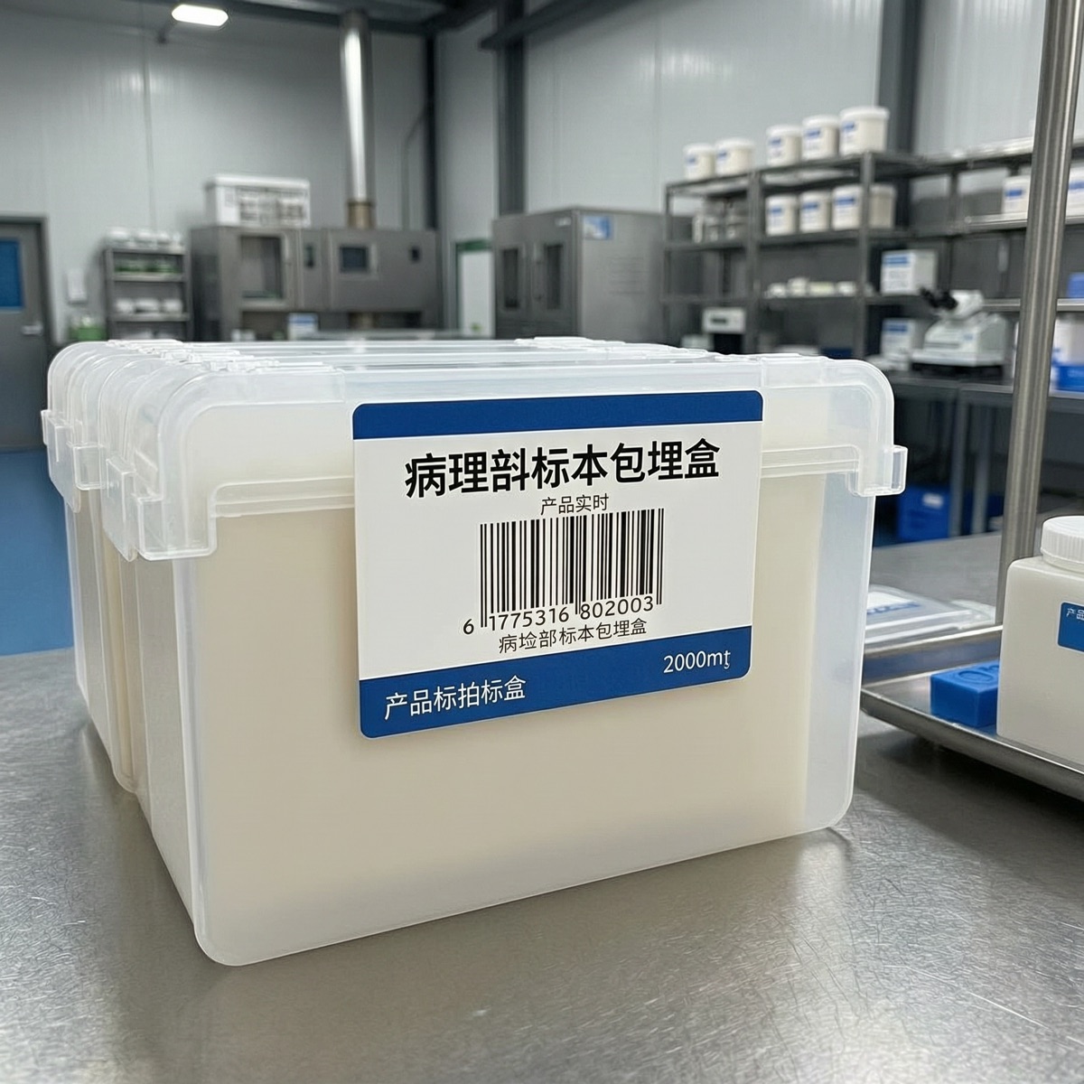 病理科标本包埋盒标签近景展示